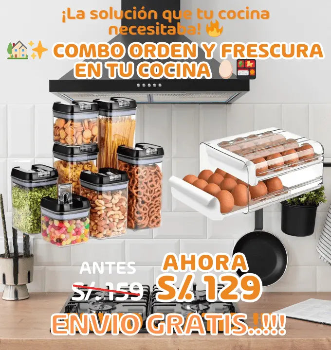 Combo: Contenedores Herméticos y Organizador de Huevos