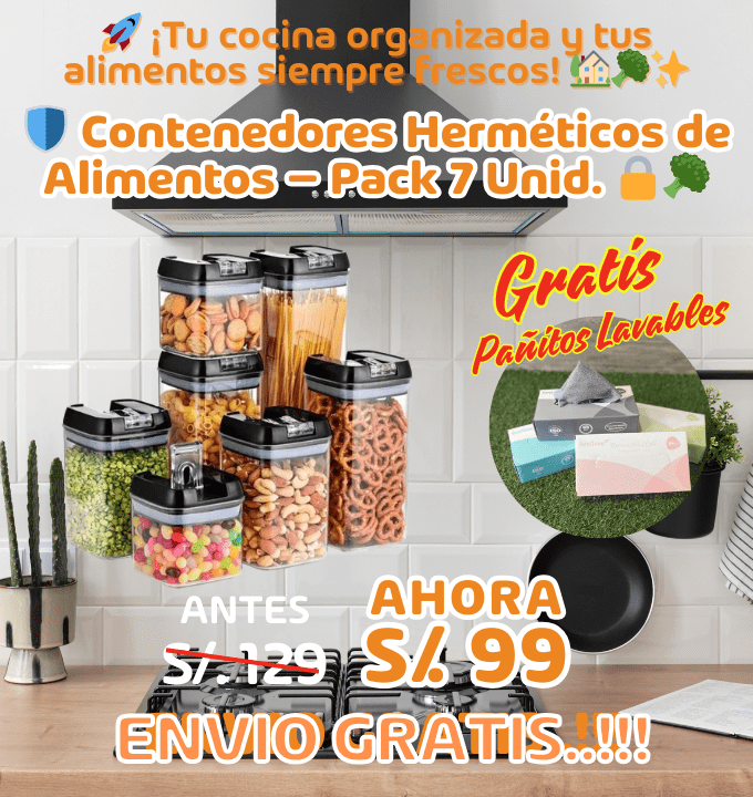 Contenedor Hermético de Alimentos - Pack 7 Unids.